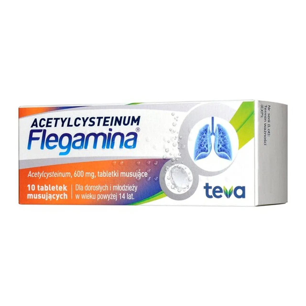Acetylcysteinum Flegamina, 600 mg, 10 tabletek musujących