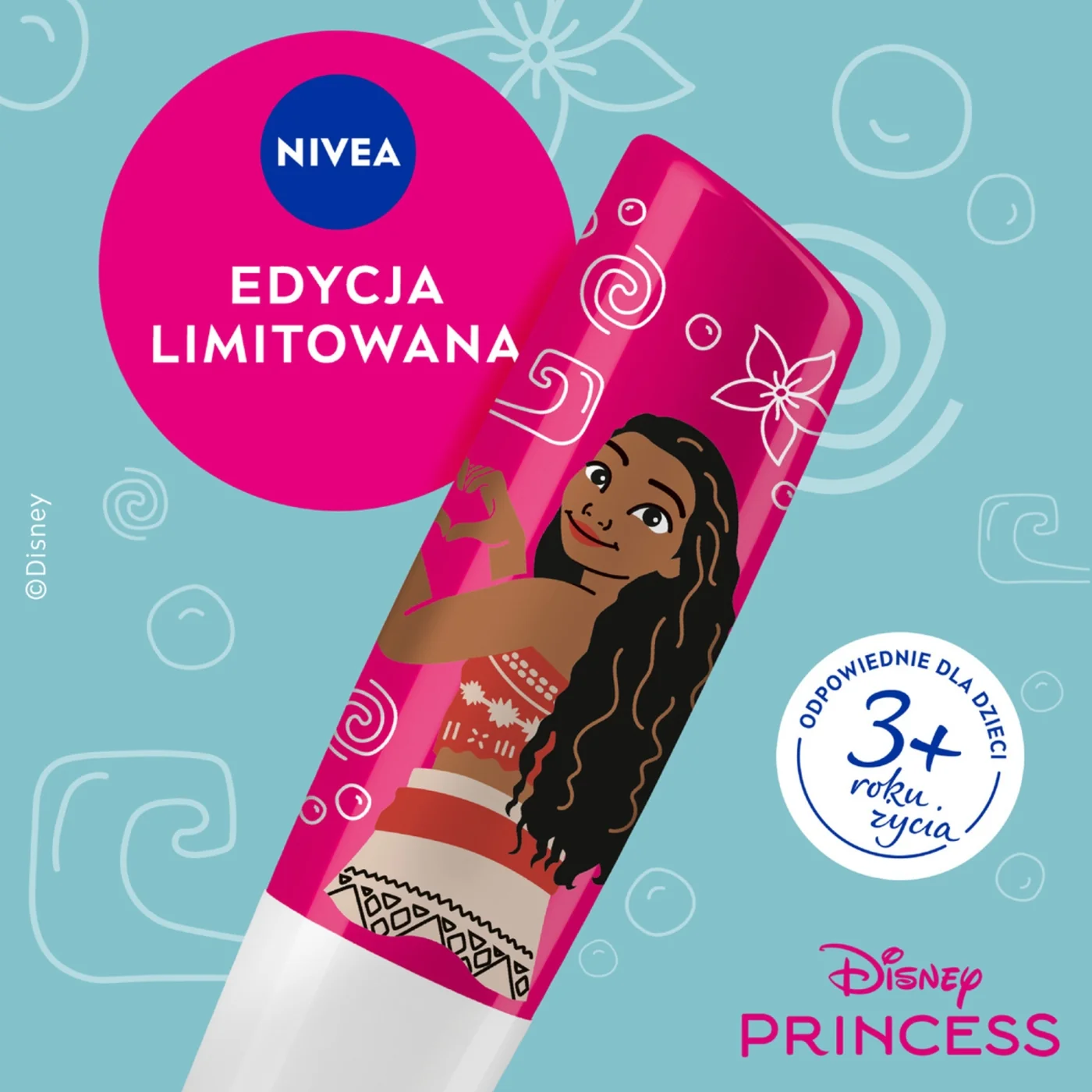 Nivea Disney pielęgnująca pomadka Watermelon Sorbet Vaiana, 4,8 g