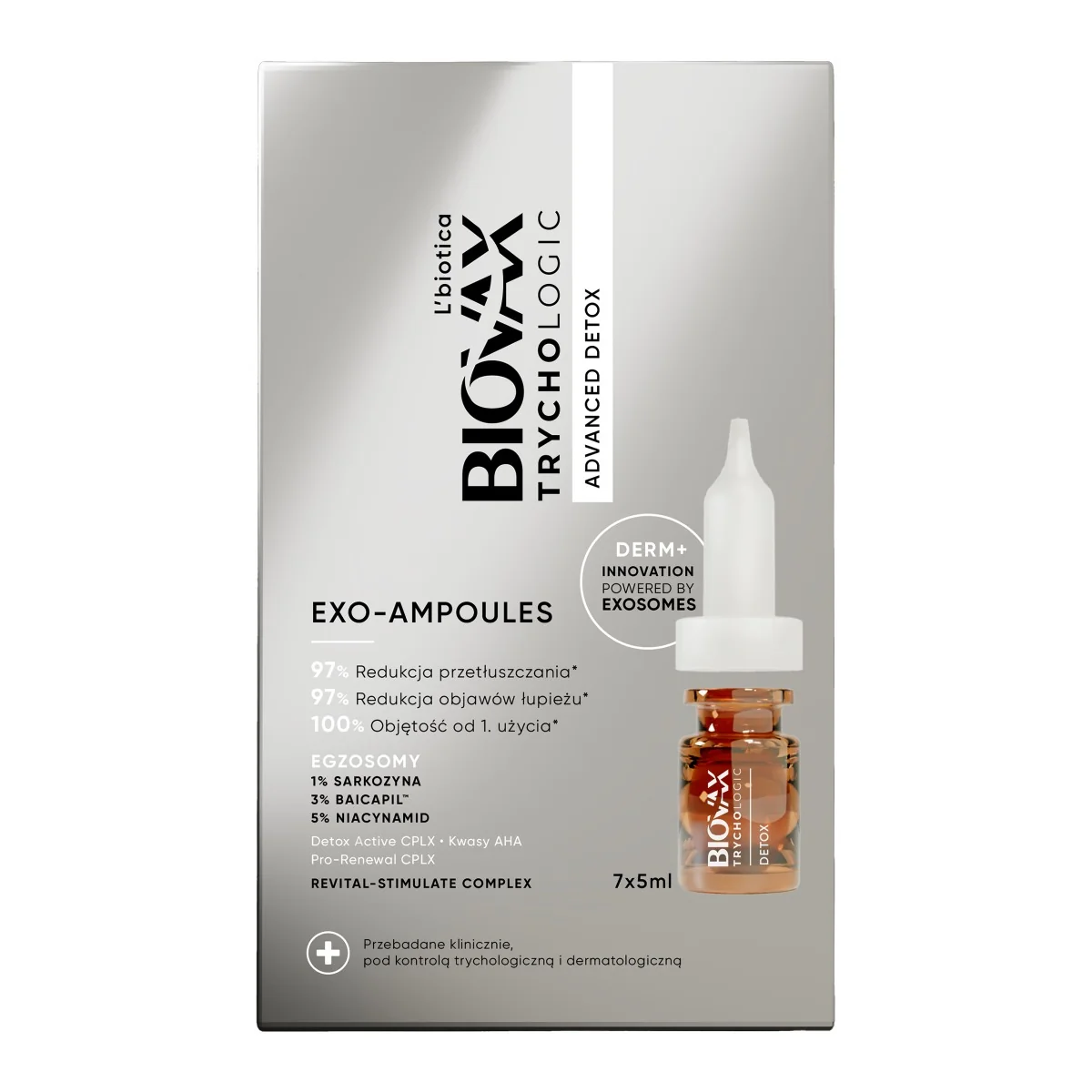 Biovax Trychologic Advanced Detox exo-ampoules kuracja detoksykująca, 7 x 5 ml
