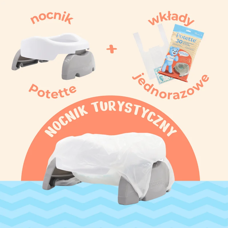 Potette Plus 2w1 Potette Plus nocnik dla dziecka i nakładka na toaletę różowo-biały, 1 szt.