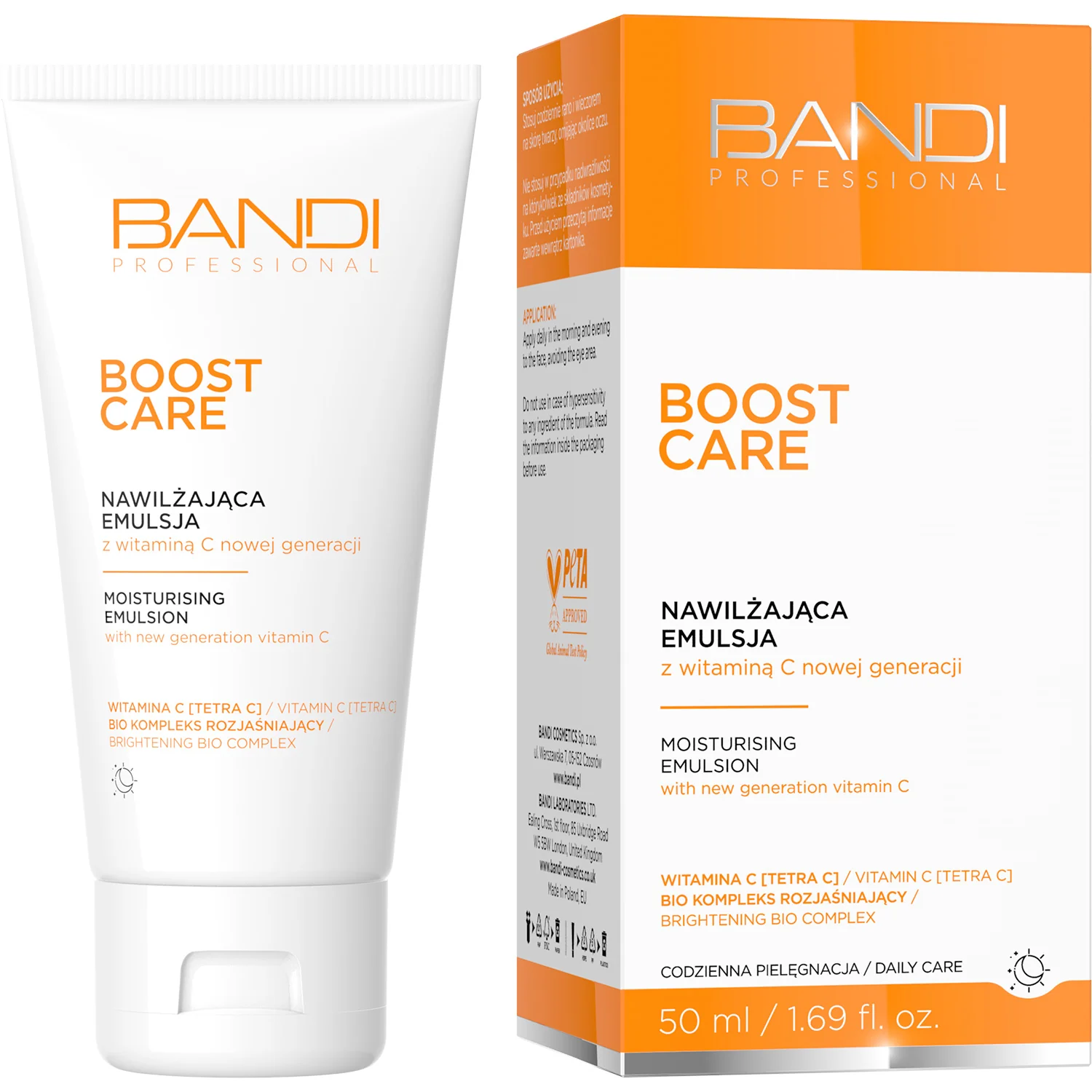 Bandi Boost Care nawilżająca emulsja z witaminą C nowej generacji, 50 ml