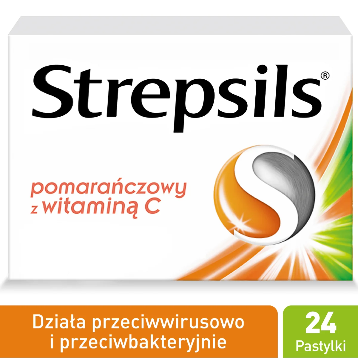 Strepsils pomarańczowy z witaminą C 24 pastylki twarde