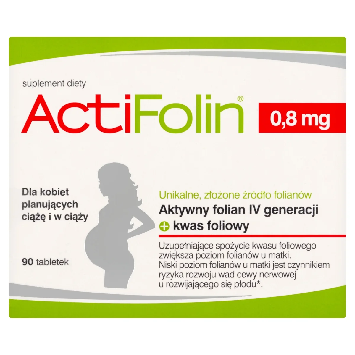 ActiFolin 0,8 mg, suplement diety, 90 tabletek