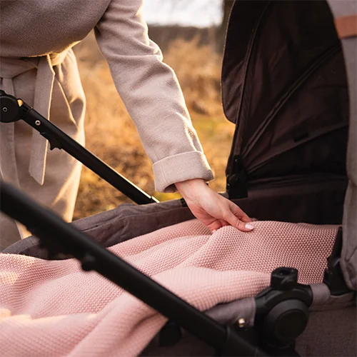 Babyono kocyk bawełniany z ociepleniem różowy, 1 sztuka