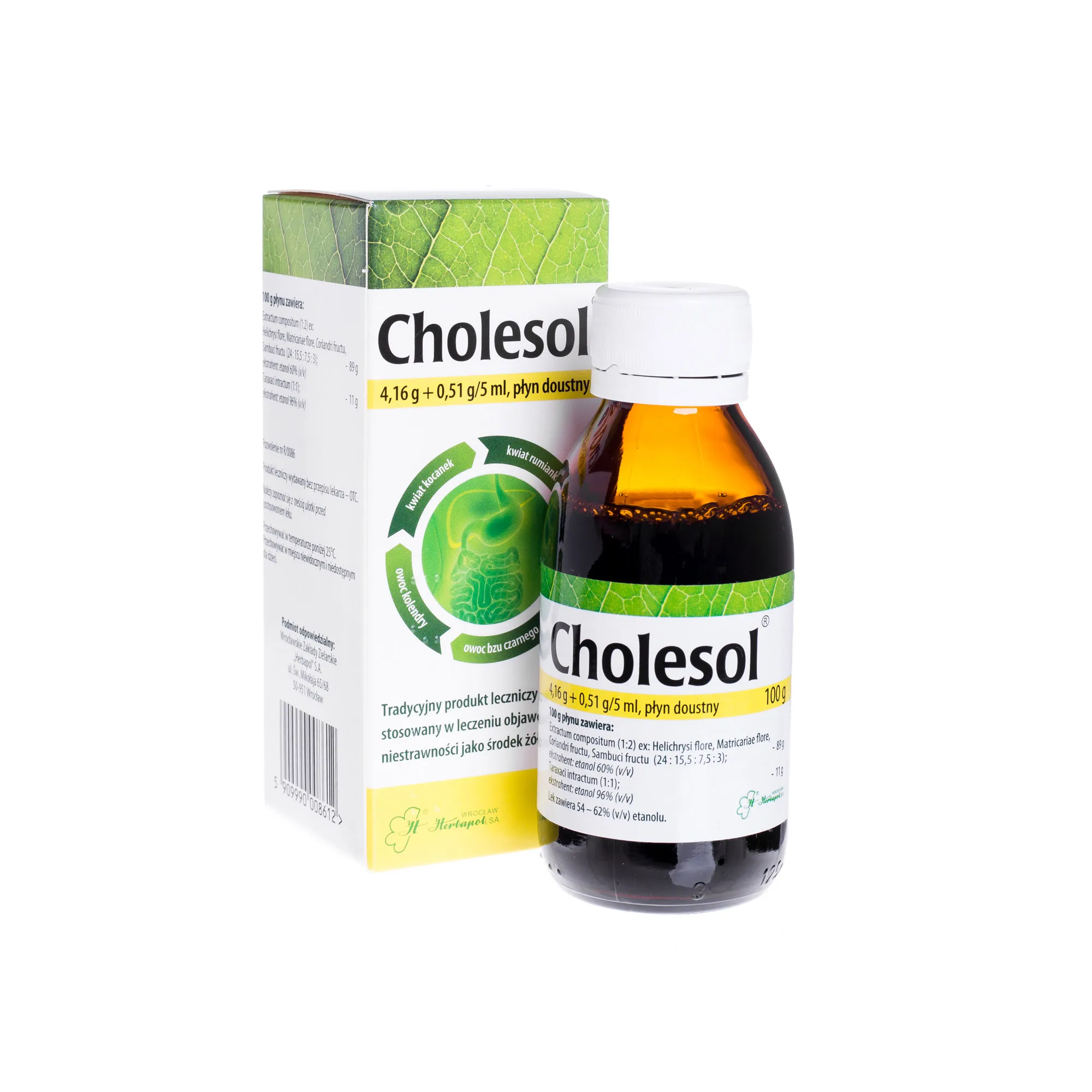 Cholesol 4,16 g+ 0,51 g/5 ml, płyn doustny, 100 g