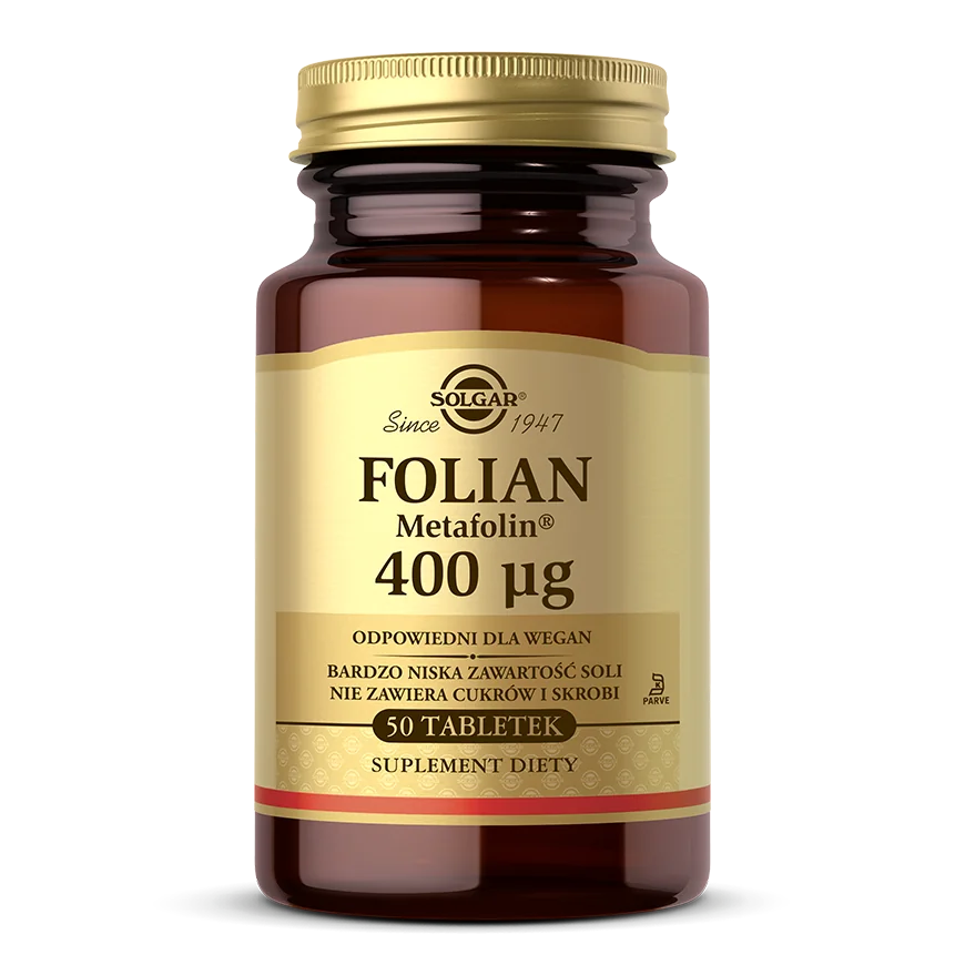 Solgar Folian (Metafolin) 400 µg suplement diety, 50 tabletek