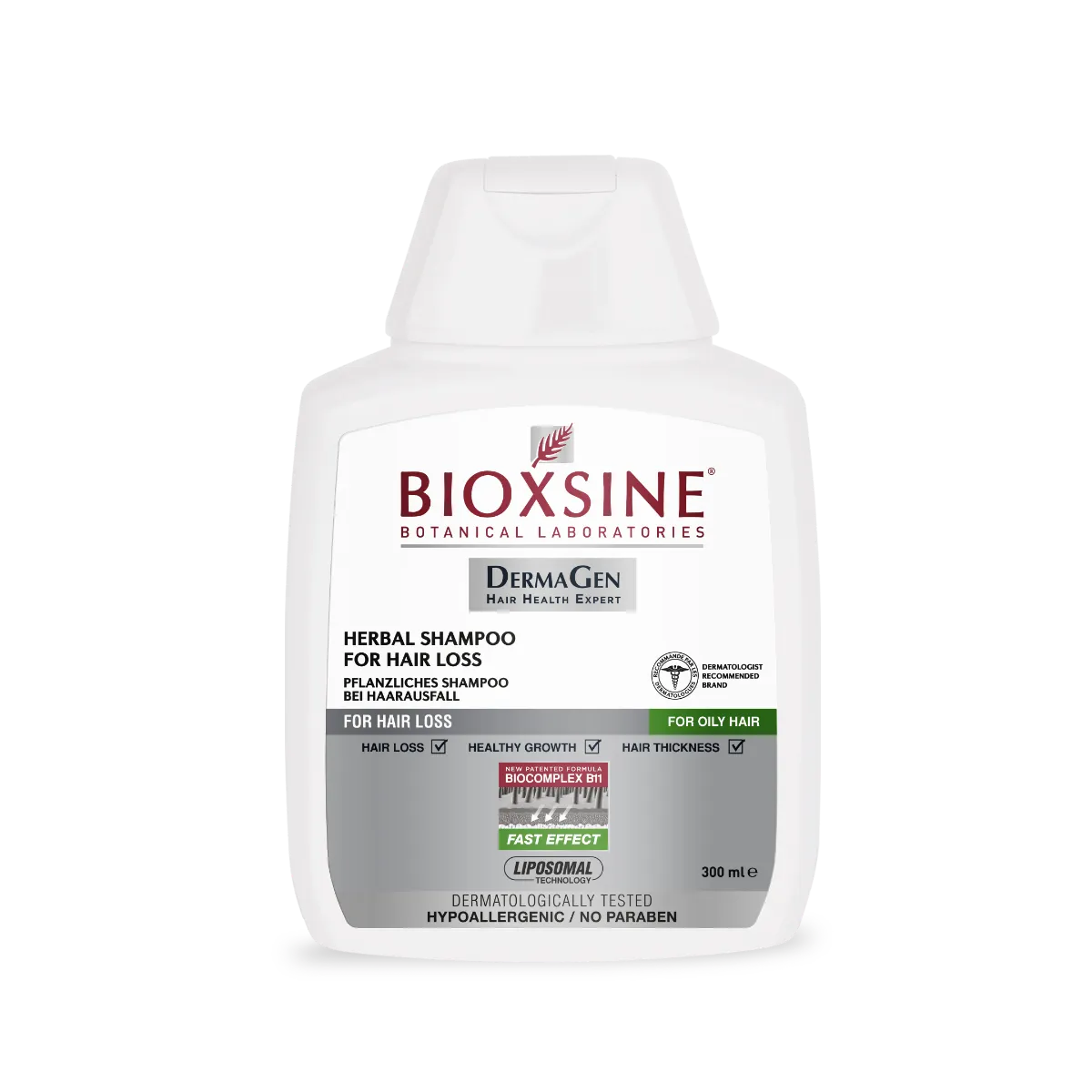 Bioxsine, Dermagen Szampon do włosów przetłuszczających przeciw wypadaniu, 300 ml 