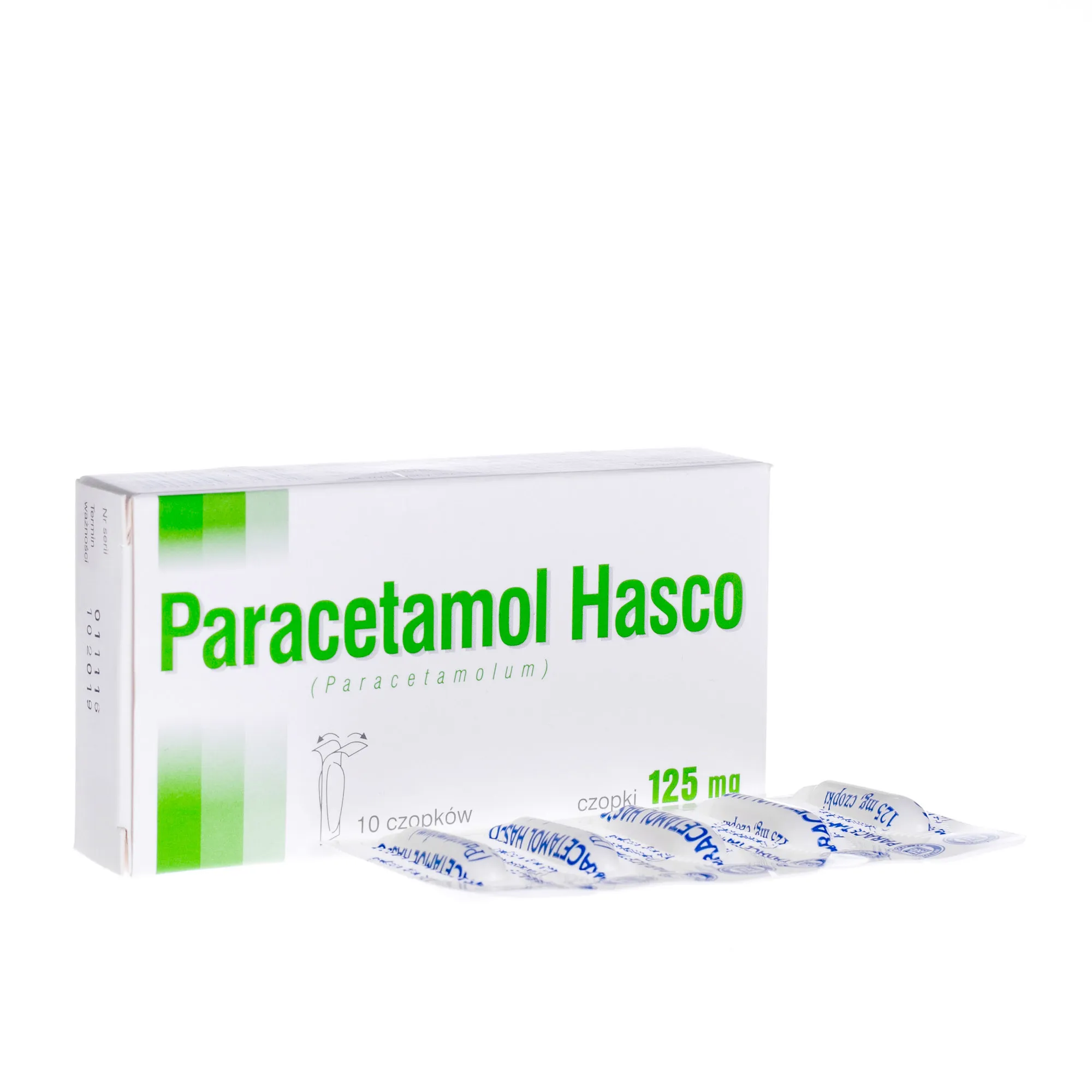 Paracetamol Hasco, 10 czopków, 125 mg 