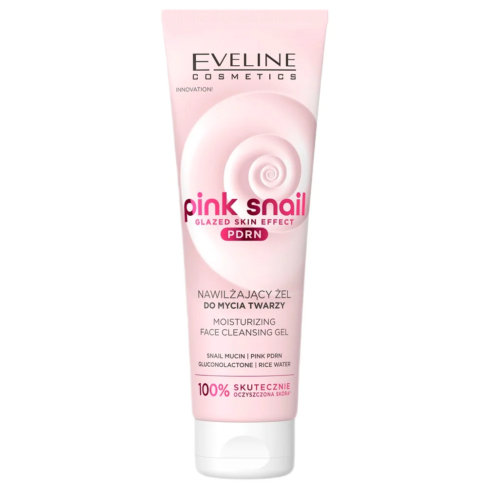 Eveline Pink Snail nawilżający żel do mycia twarzy, 140 ml