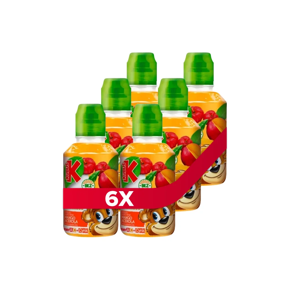 Kubuś Imunno Odporność sok dla dzieci, mango, acerola, 6 x 200 ml