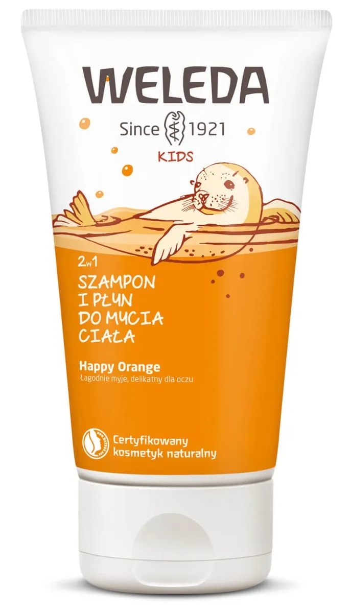 Weleda Kids, szampon i płyn do mycia ciała 2w1, happy orange, 150 ml