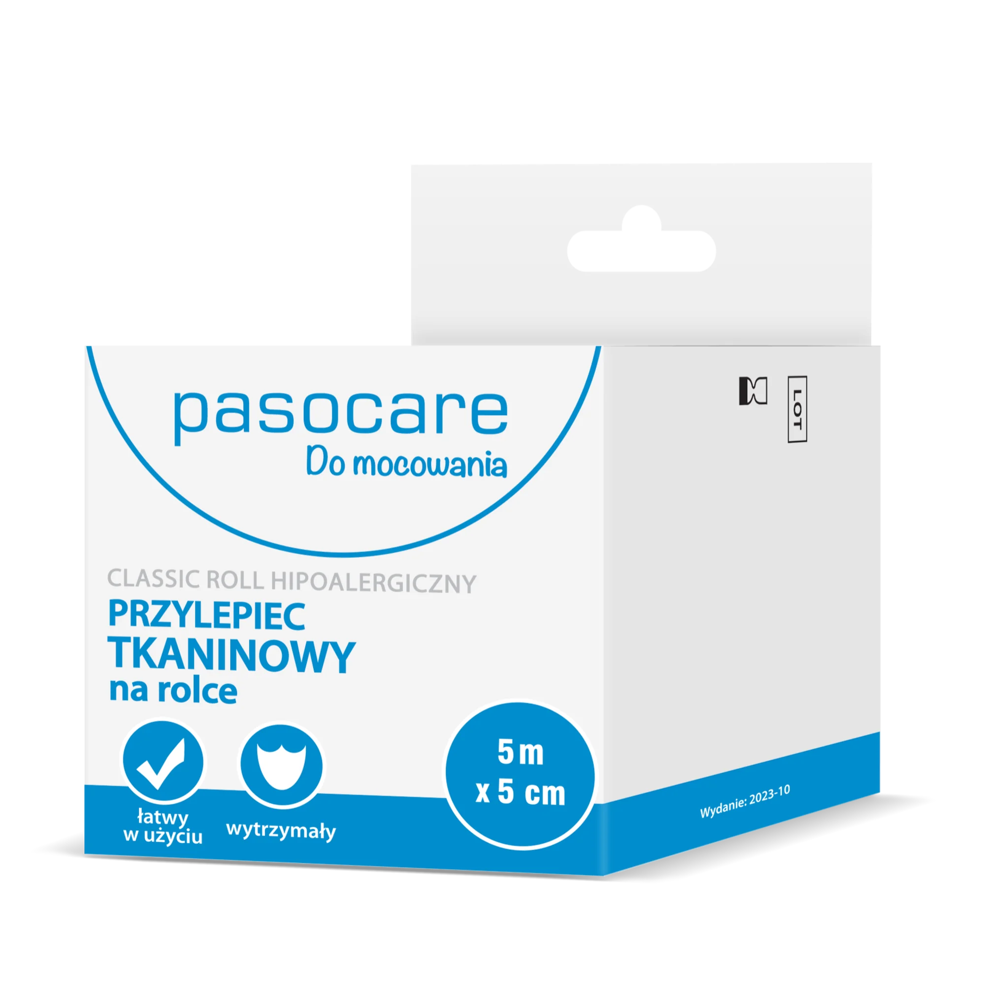 Pasocare Do mocowania Classic Plus hipoalergiczny przylepiec tkaninowy na rolce 5 m x 5 cm, 1 sztuka