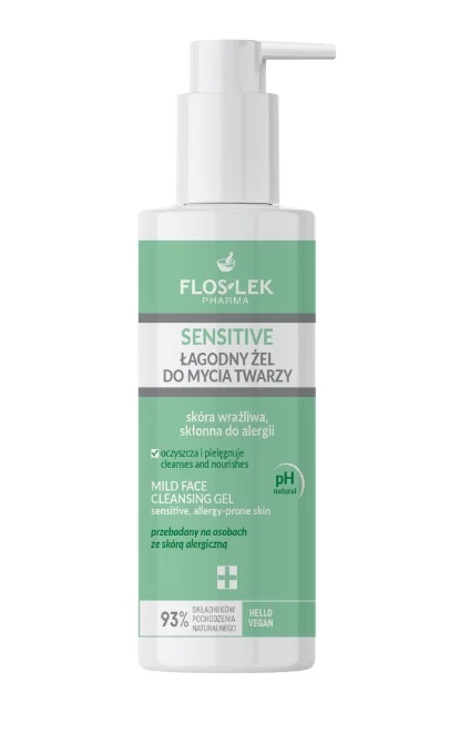Floslek Sensitive żel do mycia twarzy skóra wrażliwa, 175 ml