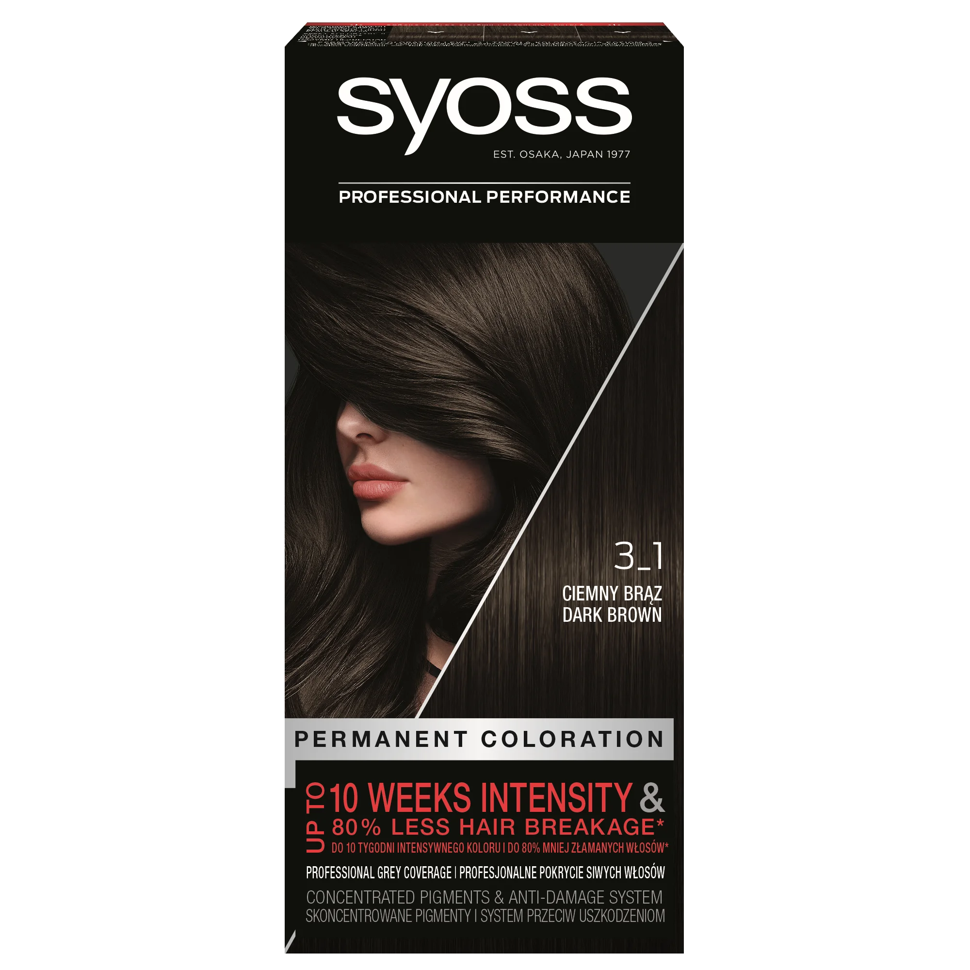 Syoss Permanent Coloration farba do włosów trwale koloryzująca nr 3-1 Ciemny brąz, 115 ml