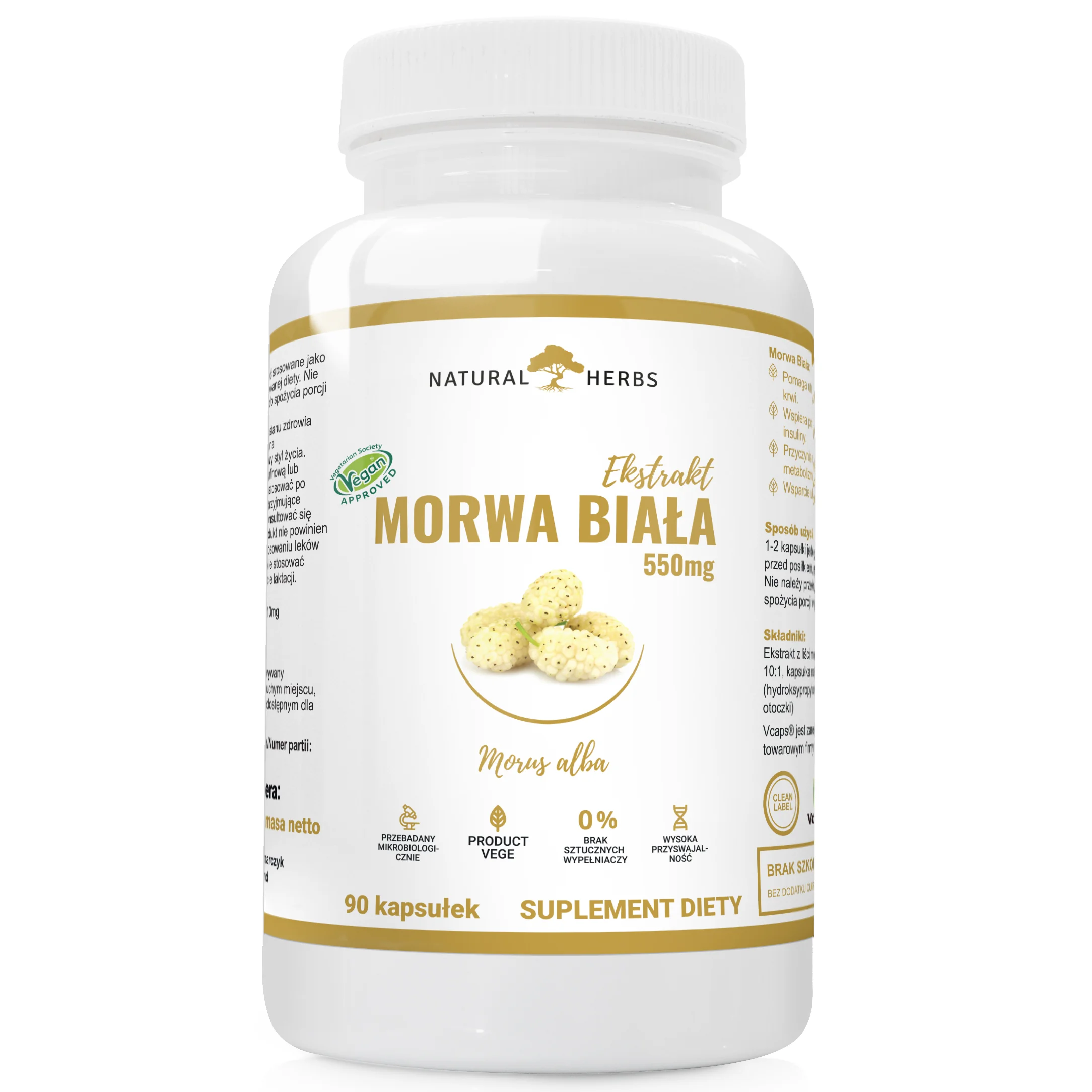 Natural Herbs Ekstrakt Morwa Biała 90 kapsułek
