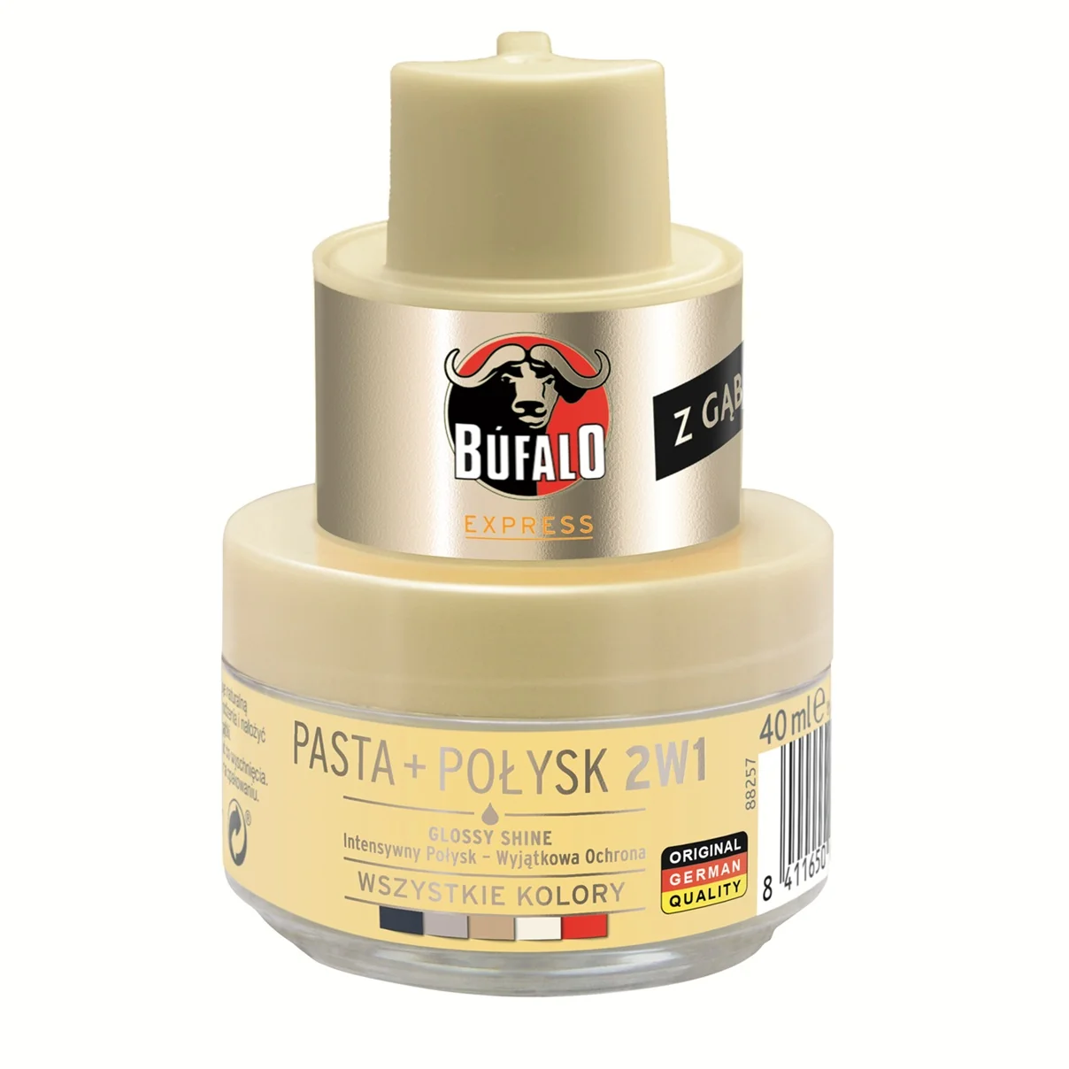 Bufalo Pasta + Połysk 2 w 1 bezbarwna pasta do butów, 40 ml