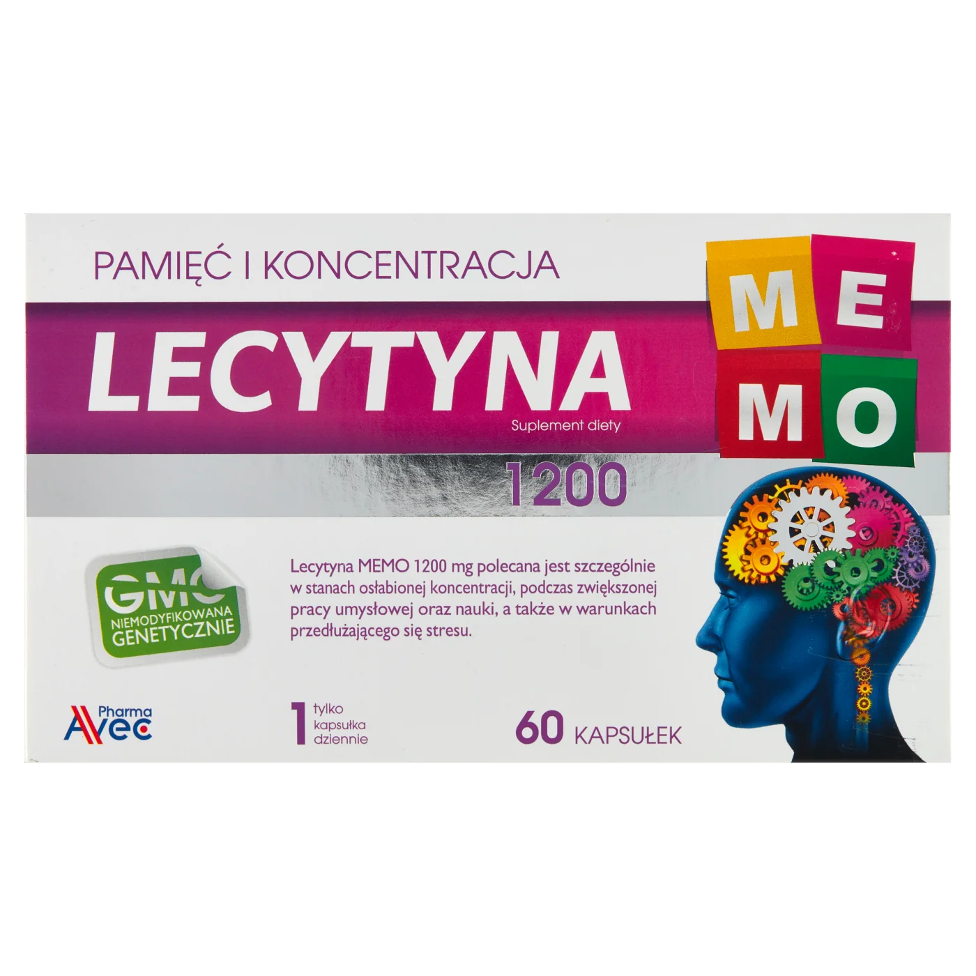 Lecytyna MEMO 1200 mg 60 kapsułek