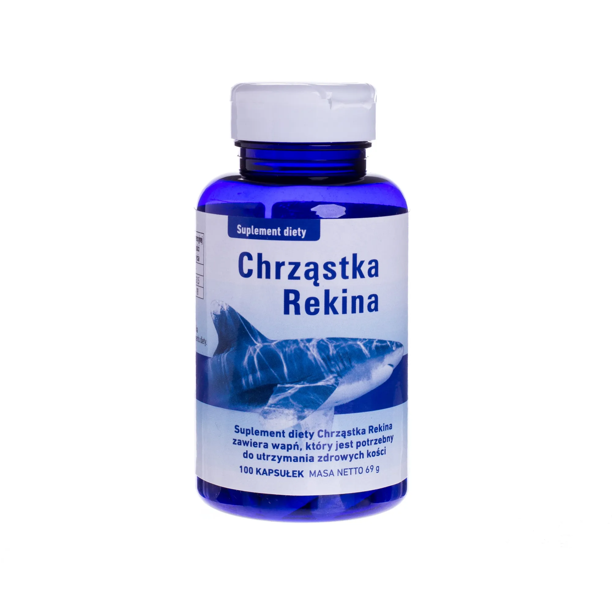 Chrząstka Rekina. suplement diety posiadający wapń w kapsułkach, 100 szt.