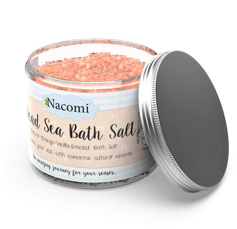 Nacomi, sól do kąpieli z olejem macadamia o zapachu pomarańczy z wanilią, 450 g