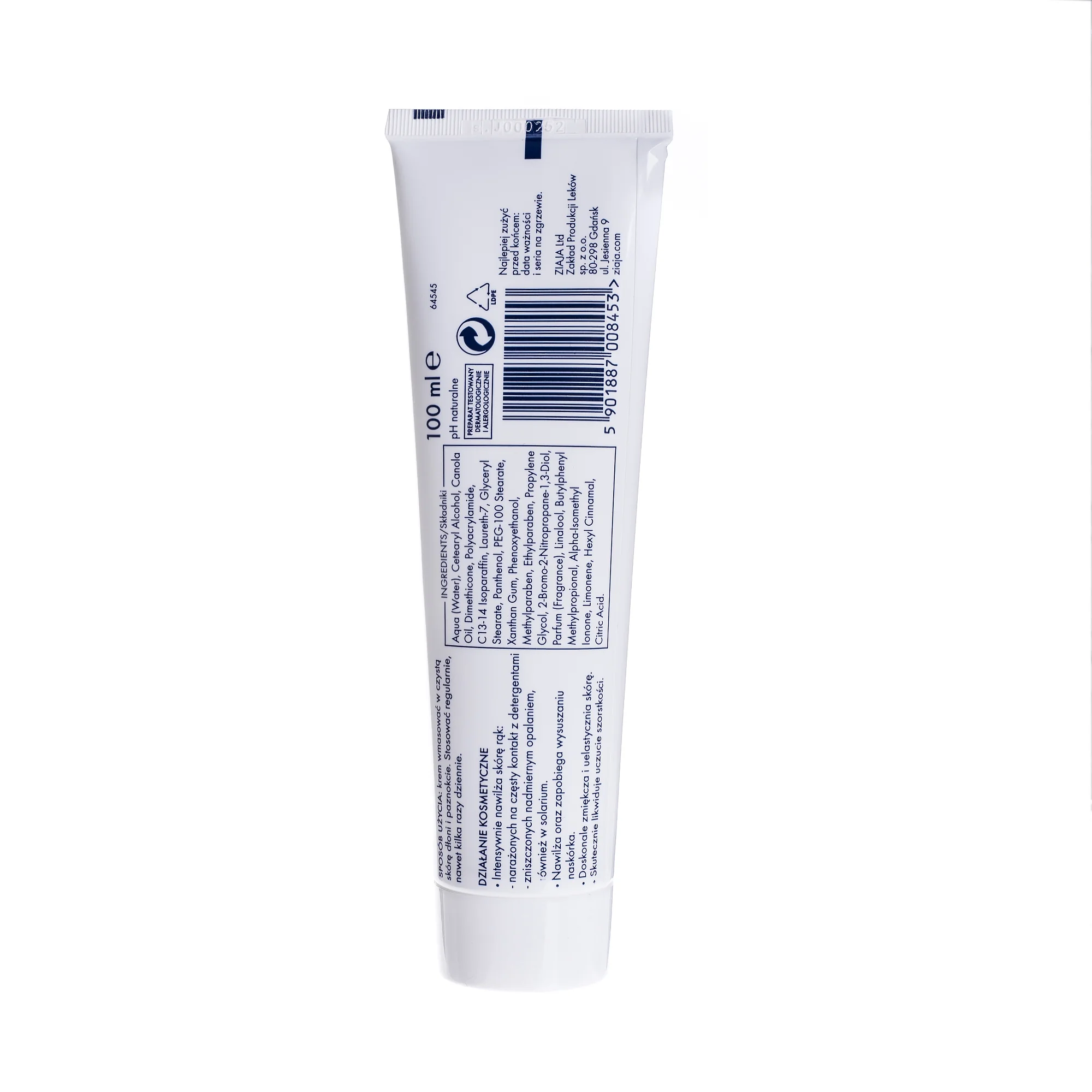 Ziaja krem do rąk łagodzący z D-patnthenolem, 100 ml