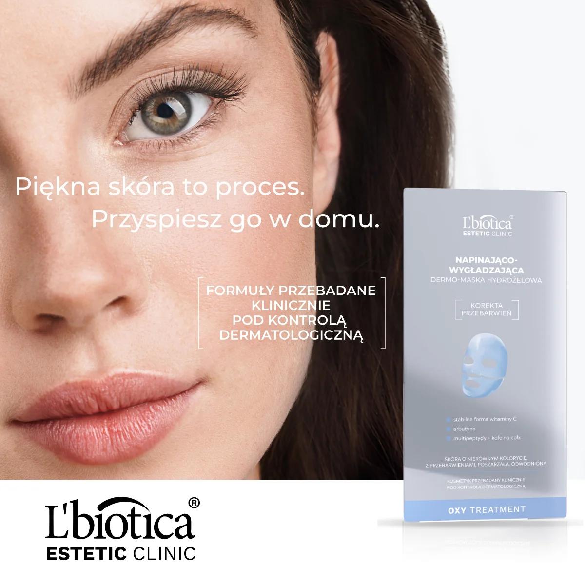 L'biotica Estetic Clinic Oxy Treatment napinająco-wygładzająca dermo-maska hydrożelowa