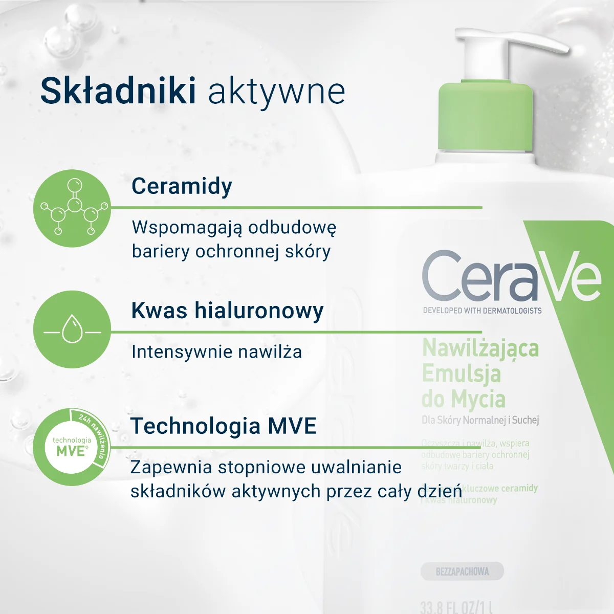 CeraVe emulsja nawilżająca do mycia, 1000 ml