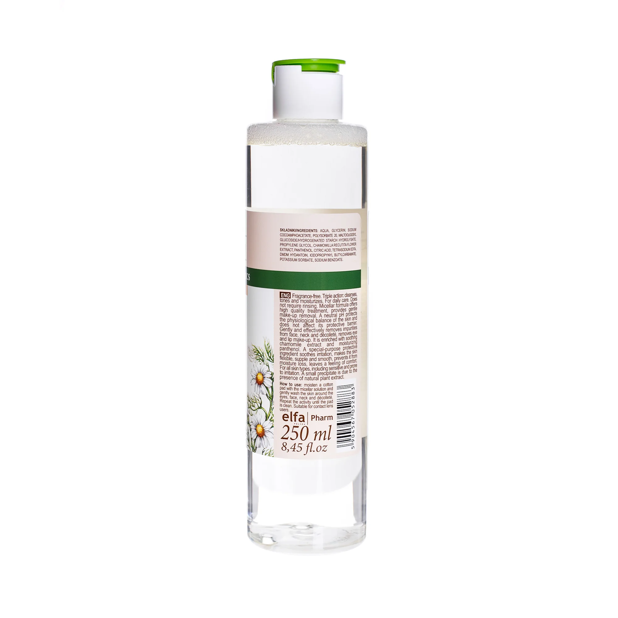 Green Pharmacy, płyn micelarny 3w1, rumianek, 250 ml 