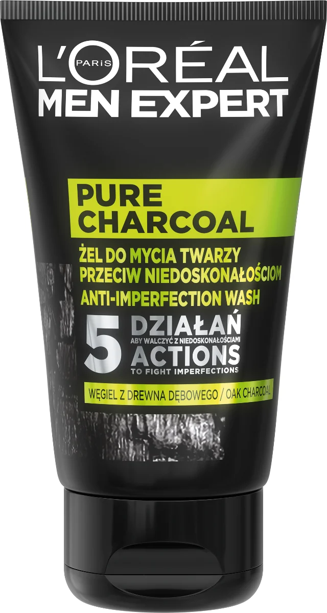 L`Oreal Men Expert Pure Charcoal żel do mycia twarzy przeciw niedoskonałościom, 100 ml