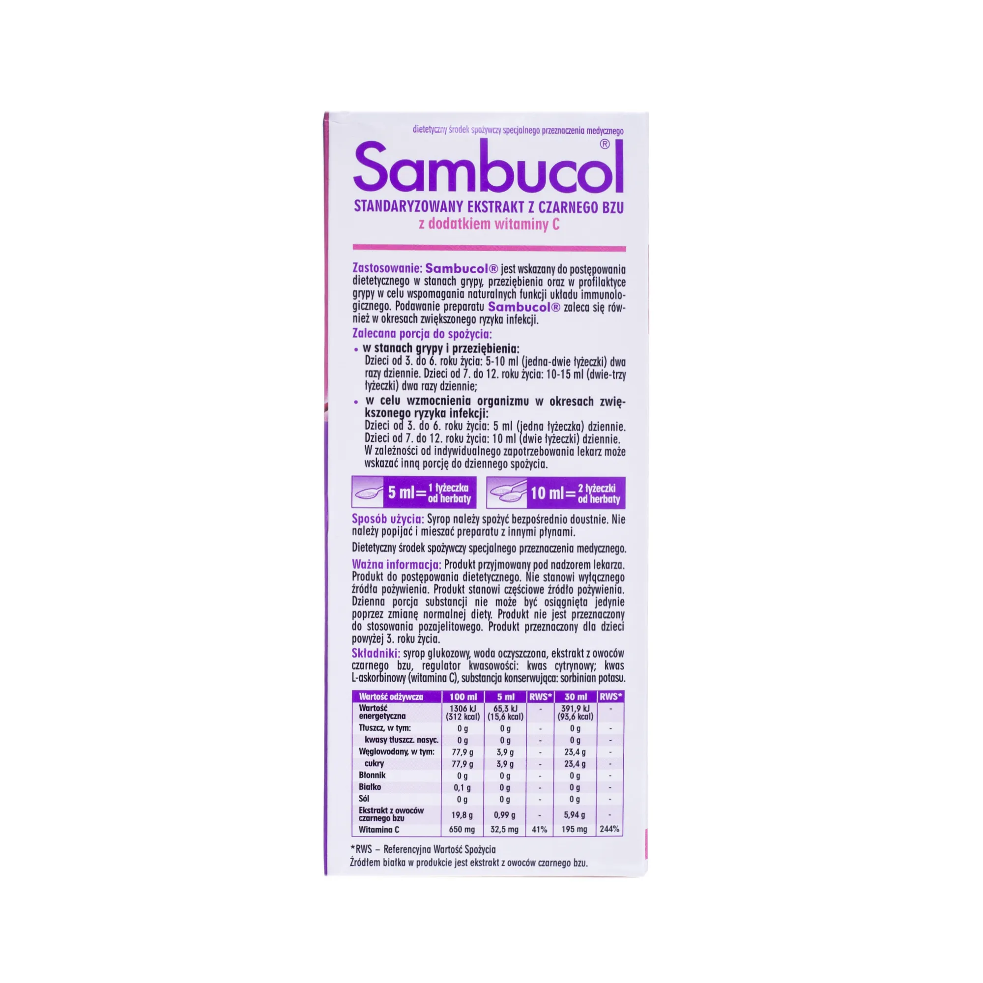 Sambucol Kids, syrop dla dzieci powyżej 3 roku życia, 120 ml 