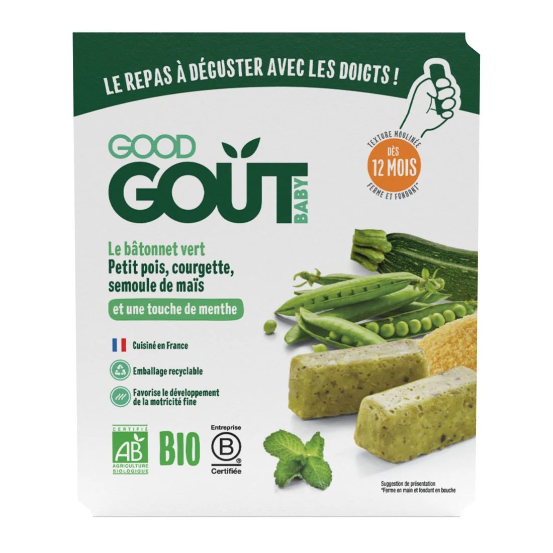 Good Gout BIO paluszki z groszku i cukinii, 120 g