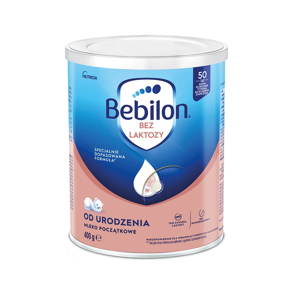 Bebilon BEZ LAKTOZY Pronutra mleko początkowe od urodzenia, 400 g
