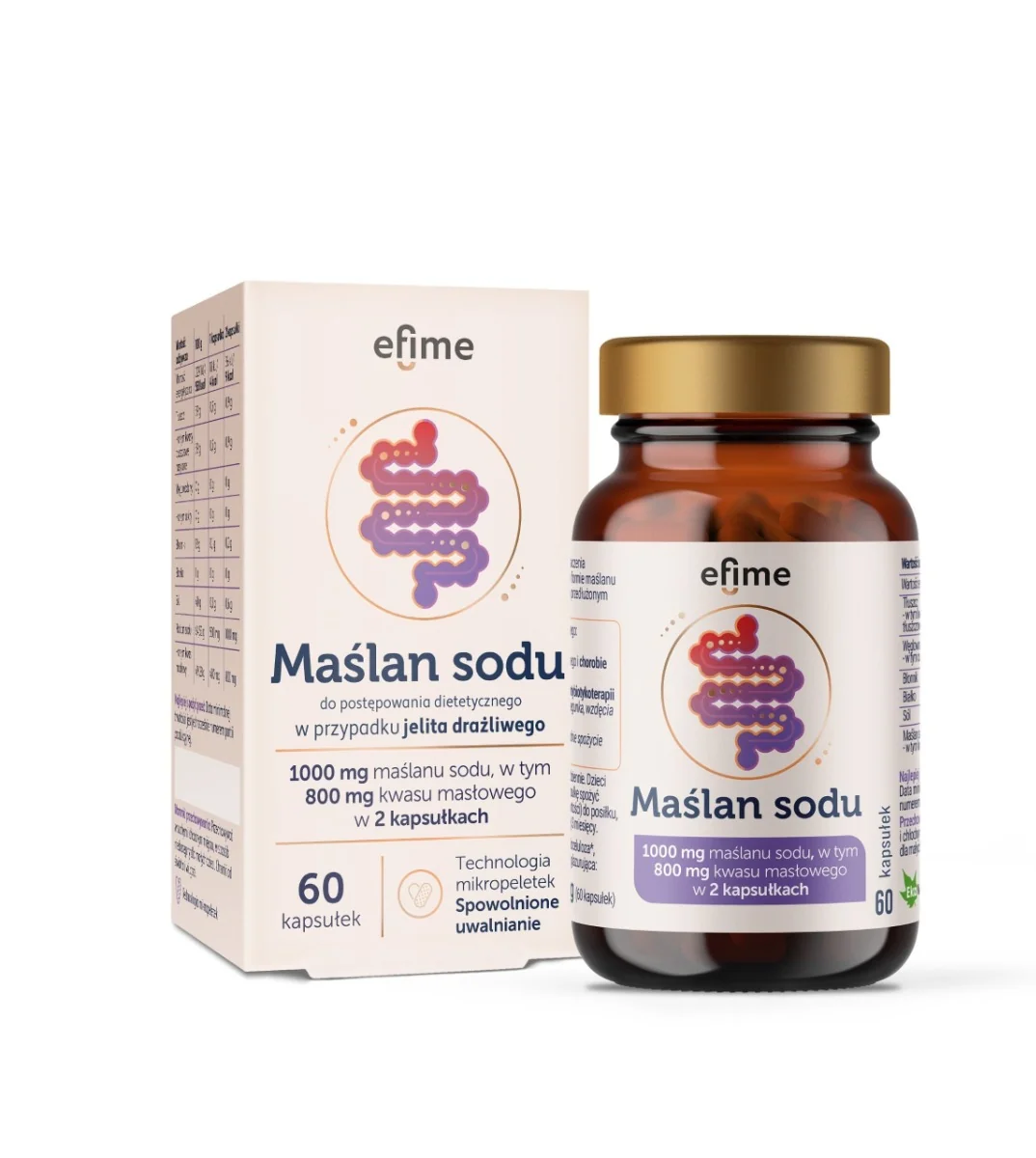 Efime Maślan Sodu 1000 mg 60 kapsułek