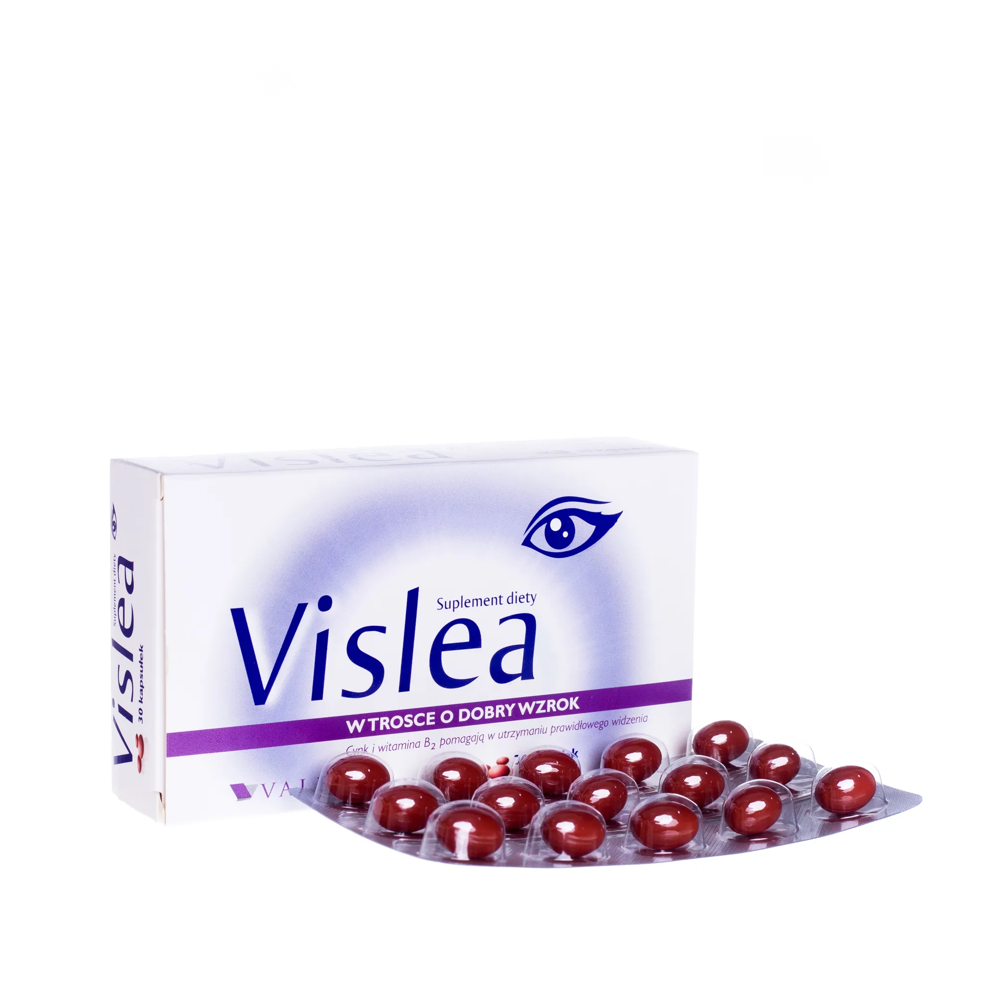 Vislea, 30 kapsułek zawierających cynk i witaminę B2 