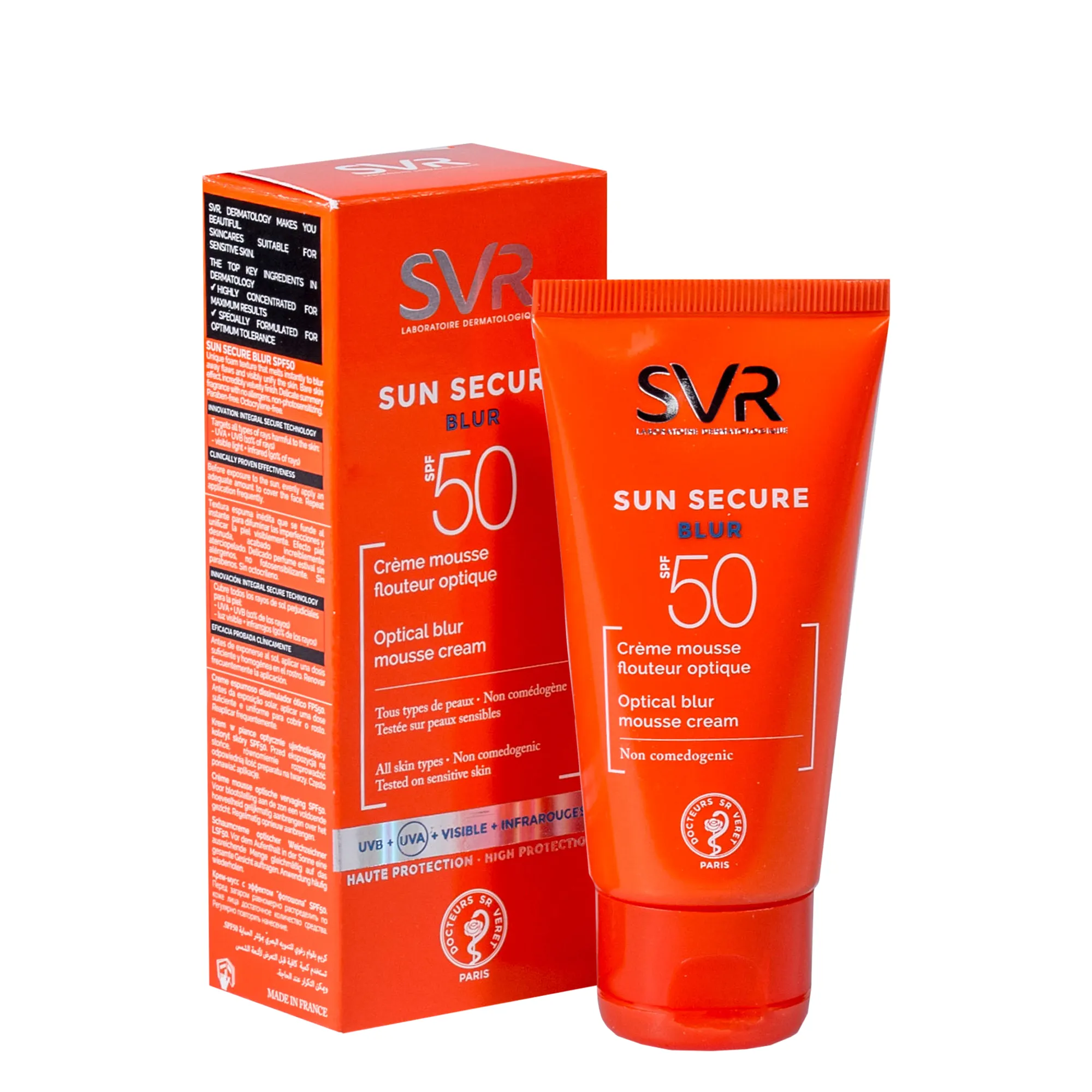 SVR Sunsecure Blur, Krem optycznie ujednolicający skórę SPF 50+, 50 ml