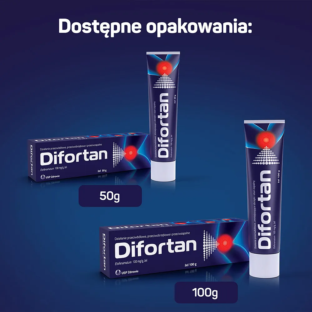 Difortan, 100 mg/g, żel, 100 g 