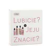 Ziaja Jeju Różowa zestaw 2021: żel pod prysznic i do kąpieli + szampon do włosów i skóry głowy + dwufazowa odżywka do włosów + mgiełka do twarzy i ciała, 300 ml + 300 ml + 125 ml + 200 ml