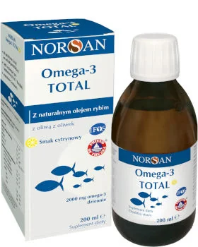 Norsan Omega-3 Total płynny olej rybny z witaminą D o smaku cytrynowym Norsan Omega-3 Total płynny olej rybny z witaminą D o smaku cytrynowym