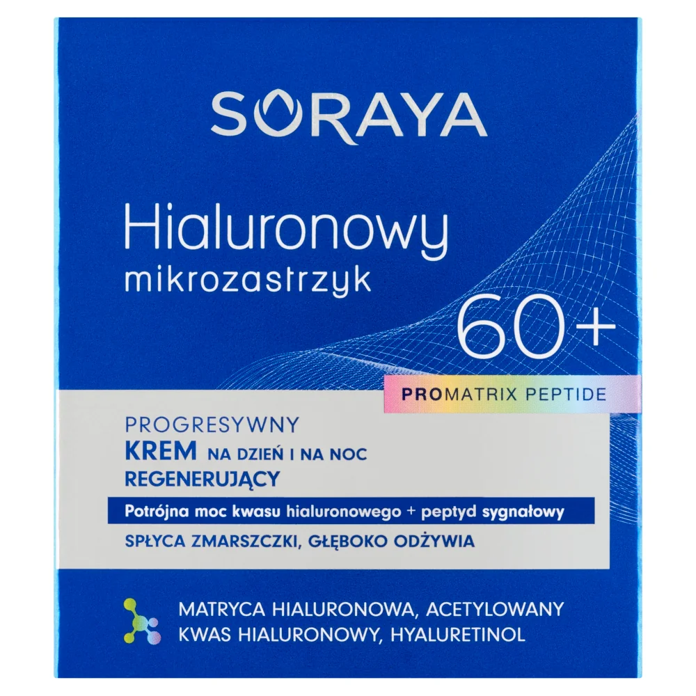 Soraya Hialuronowy Mikrozastrzyk progresywny krem na dzień i na noc regenerujący 60+, 50 ml