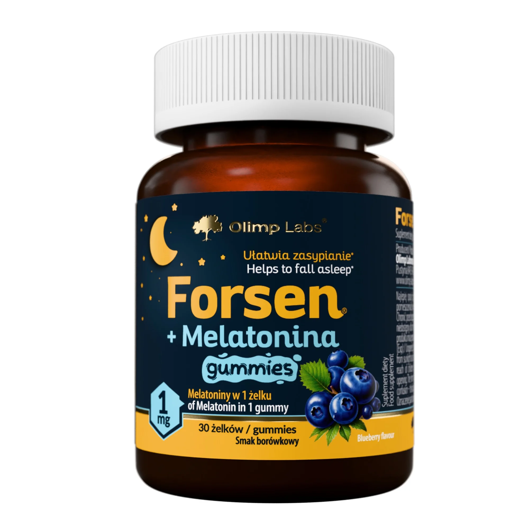 Olimp Forsen + Melatonina Gummies borówka, 30 żelek