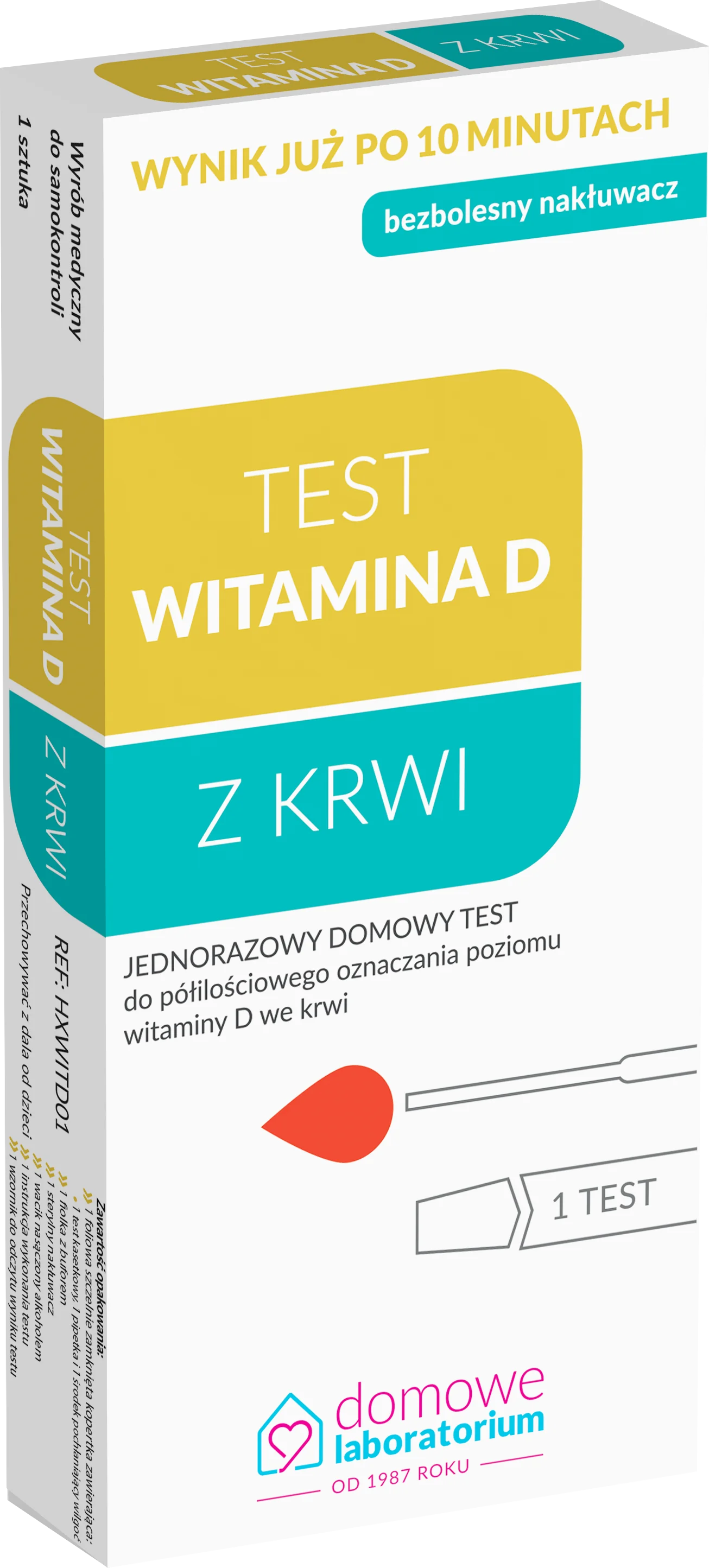 Test Witamina D z krwi jednorazowy domowy test, 1 sztuka