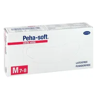 Peha-Soft Nitrile , rękawiczki diagnostyczne nitrylowe bezpudrowe, białe, rozmiar M, 100 sztuk