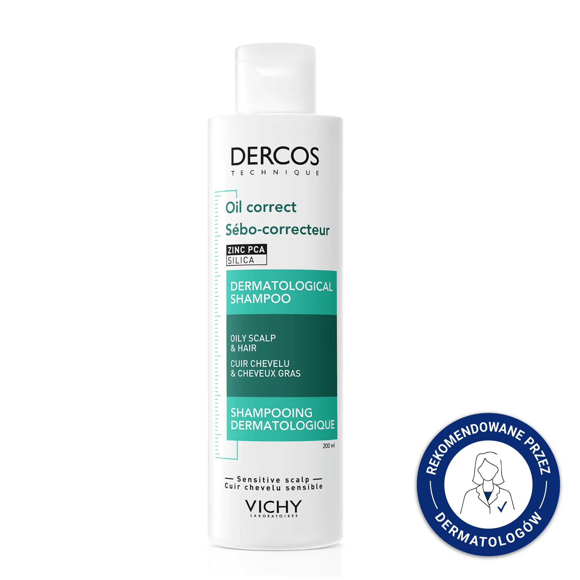 Vichy Dercos Oil Correct szampon normalizujący, 200 ml