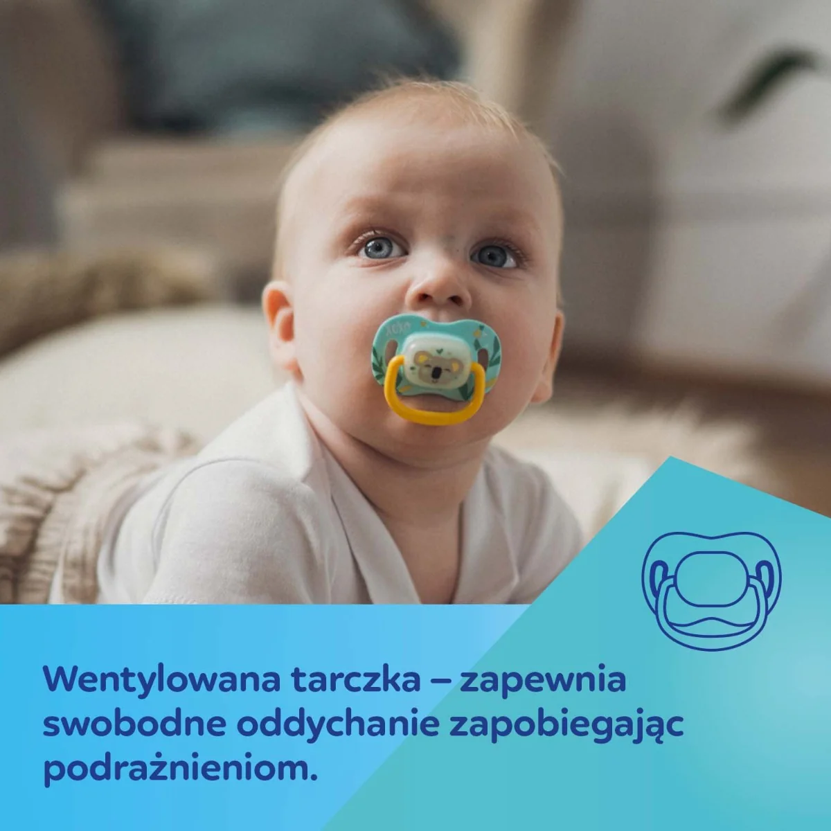 Canpol Babies ourDESIGN Smoczek silikonowy 6-18m symetryczny KOALA, 1 sztuka