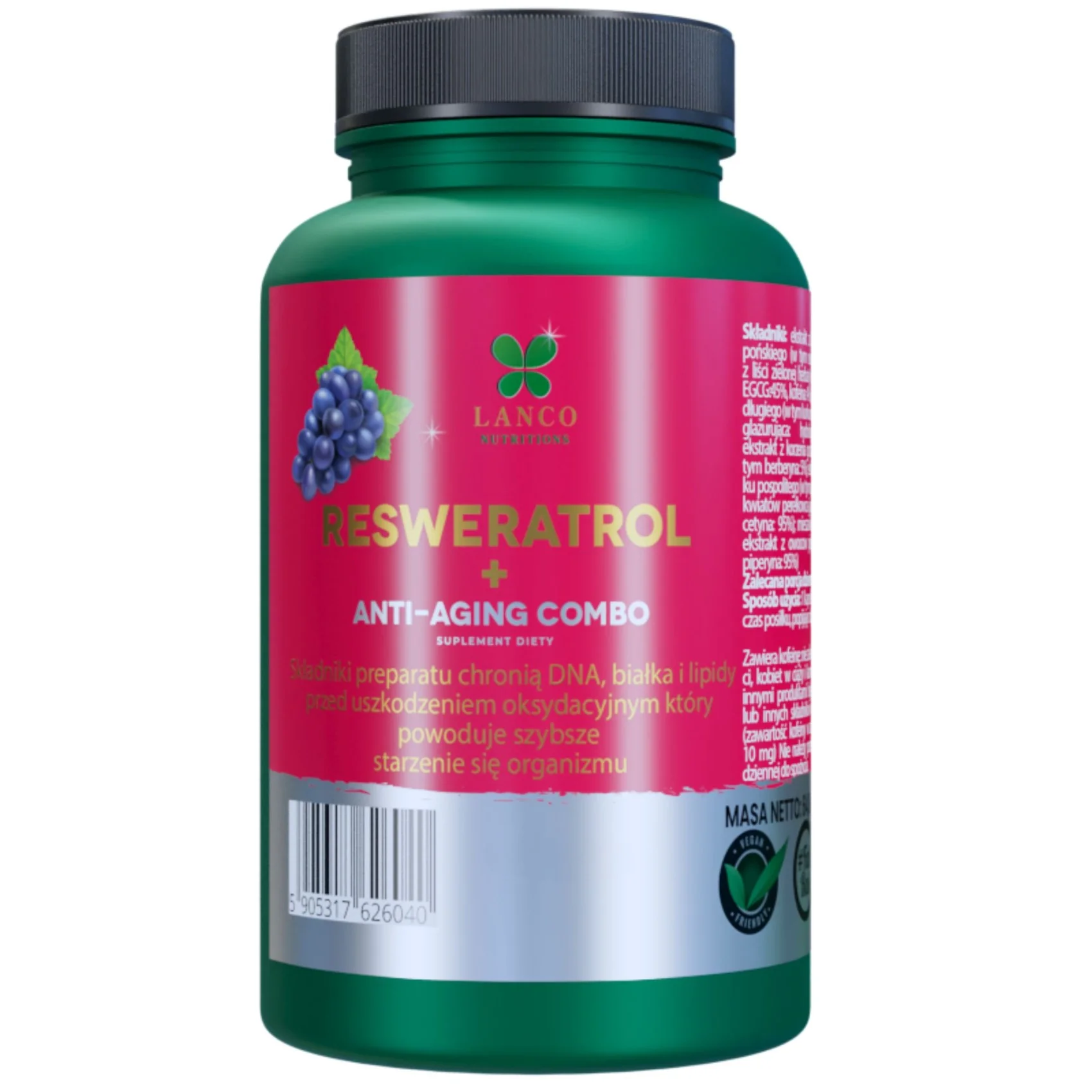 Lanco Nutritions Resweratrol+ Anti-Aging Combo 60 kapsułek