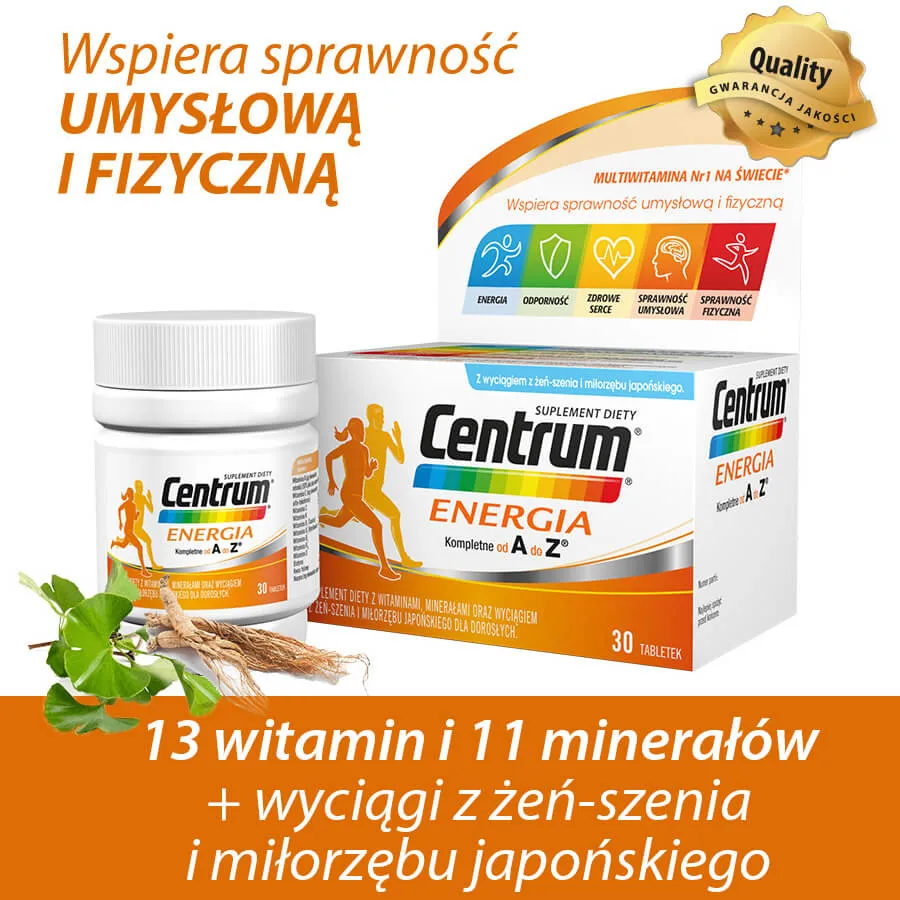 Centrum Energia, suplement diety, 30 tabletek 