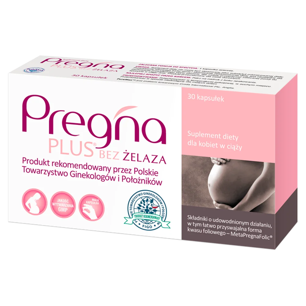Pregna Plus bez żelaza 30 kapsułek