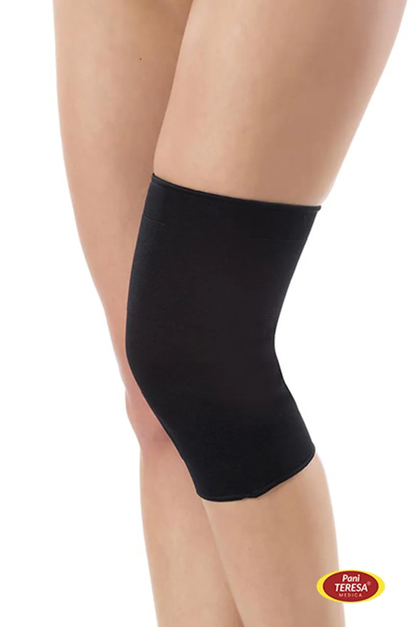 Pani Teresa, opaska elastyczna stawu kolanowego, bezszwowa, rozmiar S, kolor czarny, 1 sztuka 