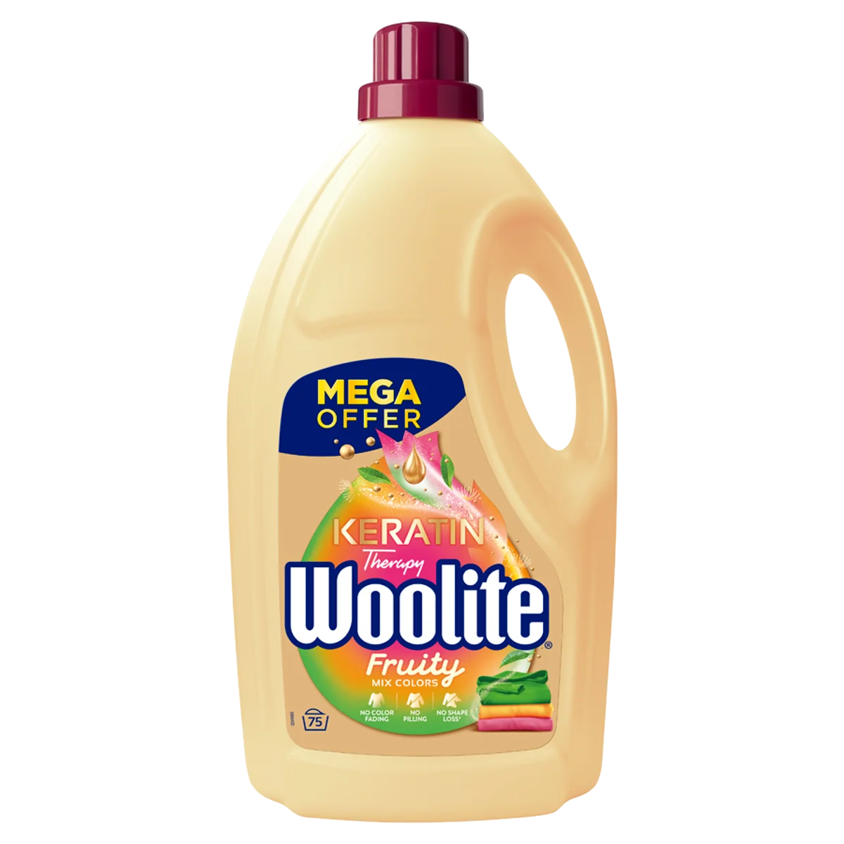 Woolite Keratin Therapy Fruity płyn do prania kolorów, 4,5 l, 75 prań