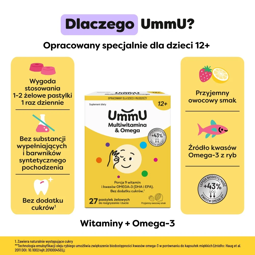 Ummu Multiwitamina & Omega 12+ 27 pastylek żelowych