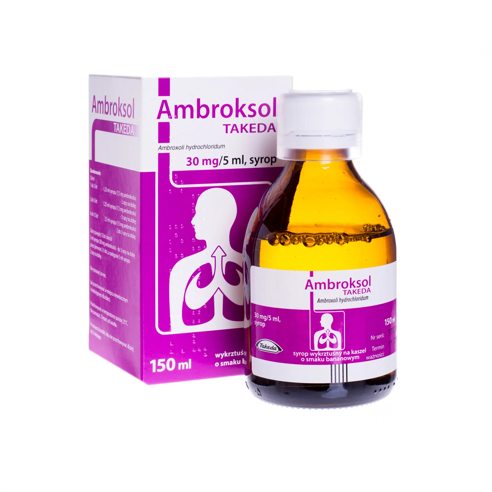 Ambroksol Takeda 30 mg/5 ml, syrop, 150 ml, smak bananowy 